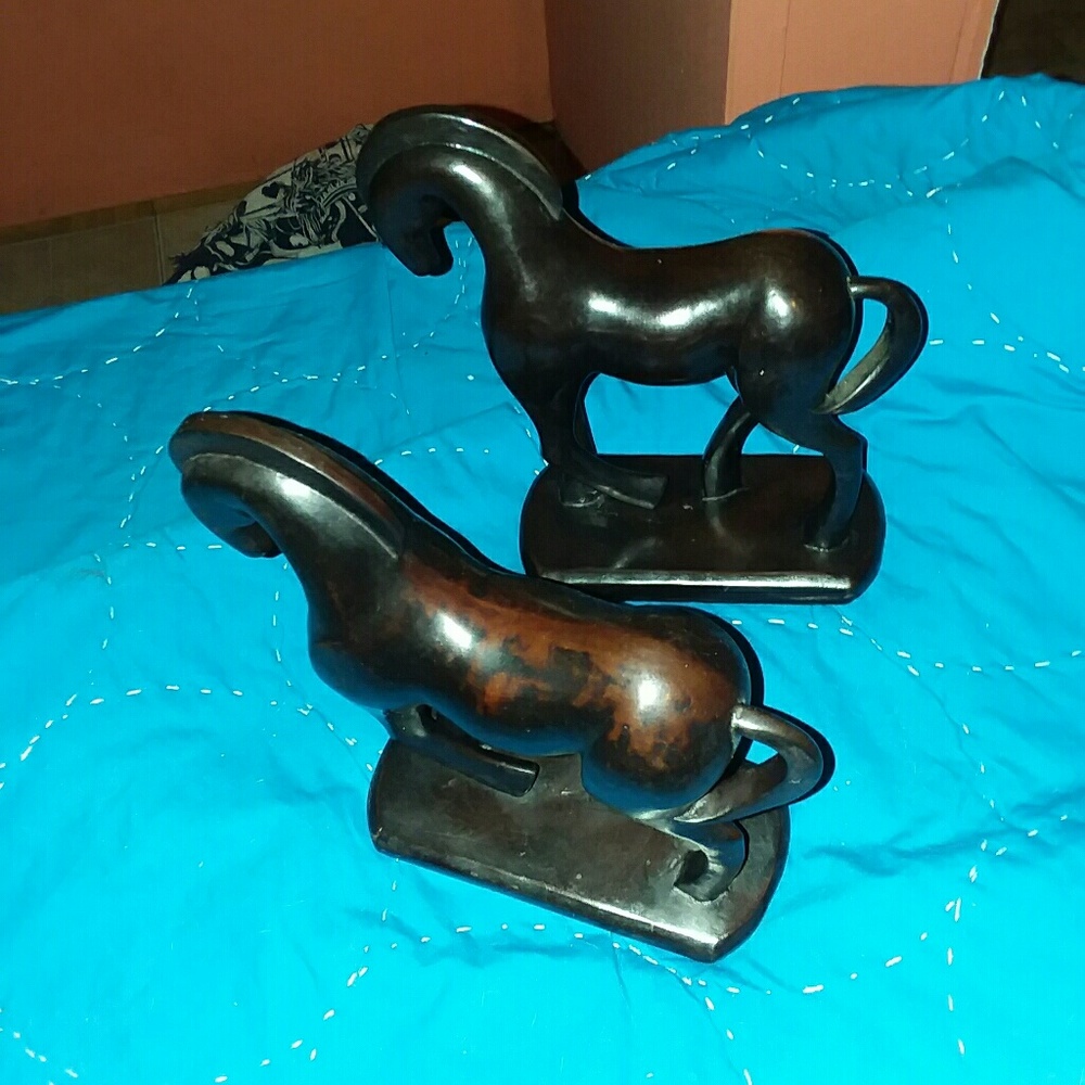 Vintage wooden horse statues